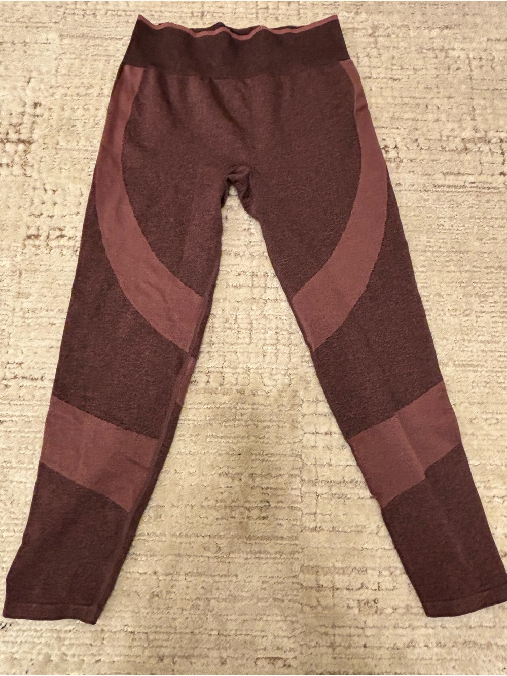 Women Seamless Active Leggings - Burgundy/Brown